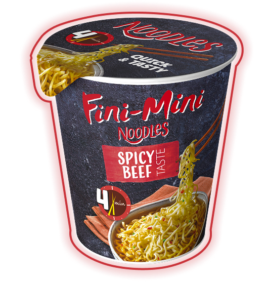Noodles u čašici Spicy beef