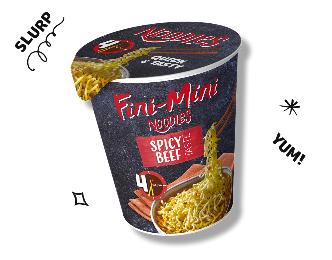 Noodles u čašici Spicy beef